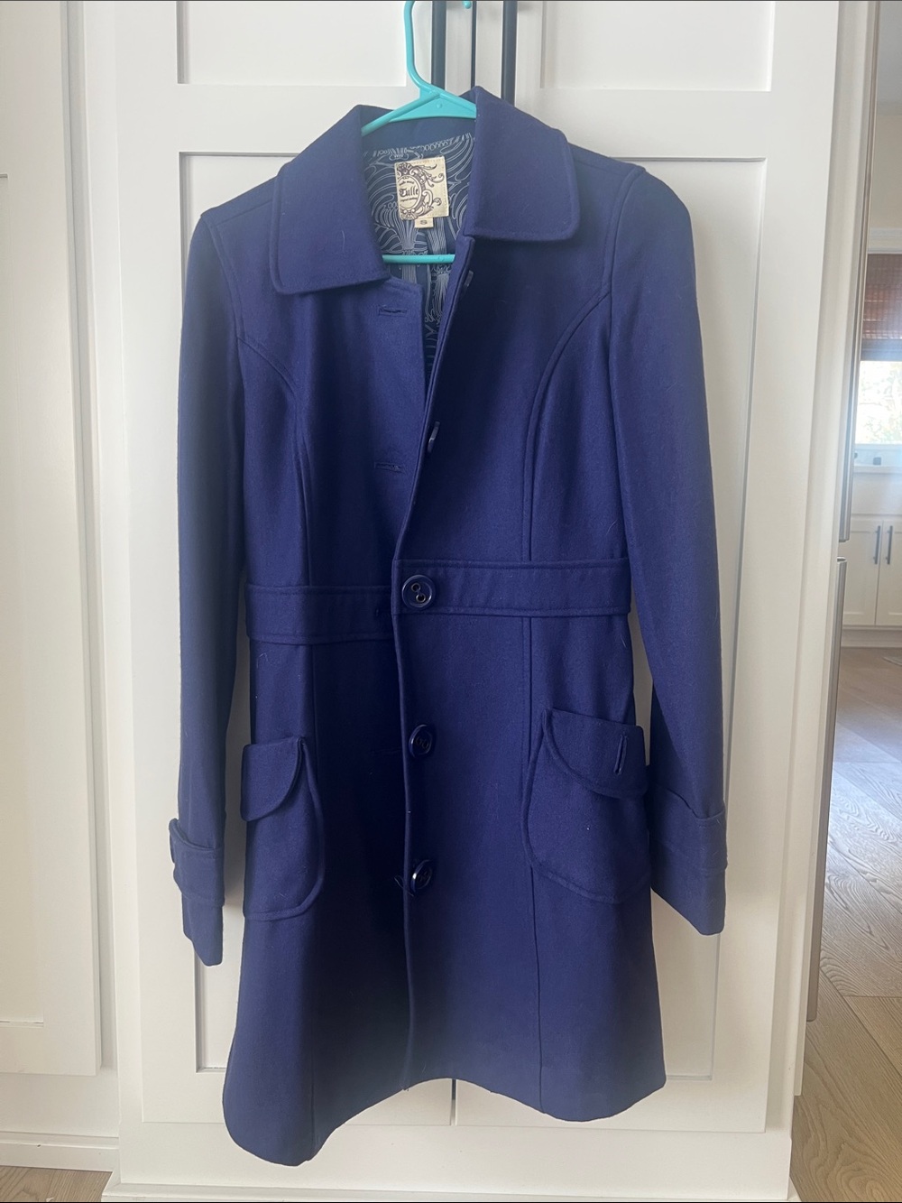Tulle Purple Wool-Blend Pea Coat